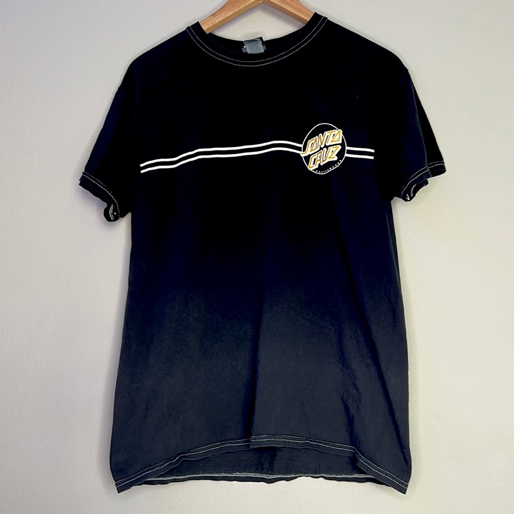 Women’s Medium Santa Cruz shirt (RARE) Gold, White, Black. Classic Stripe Shirt!
